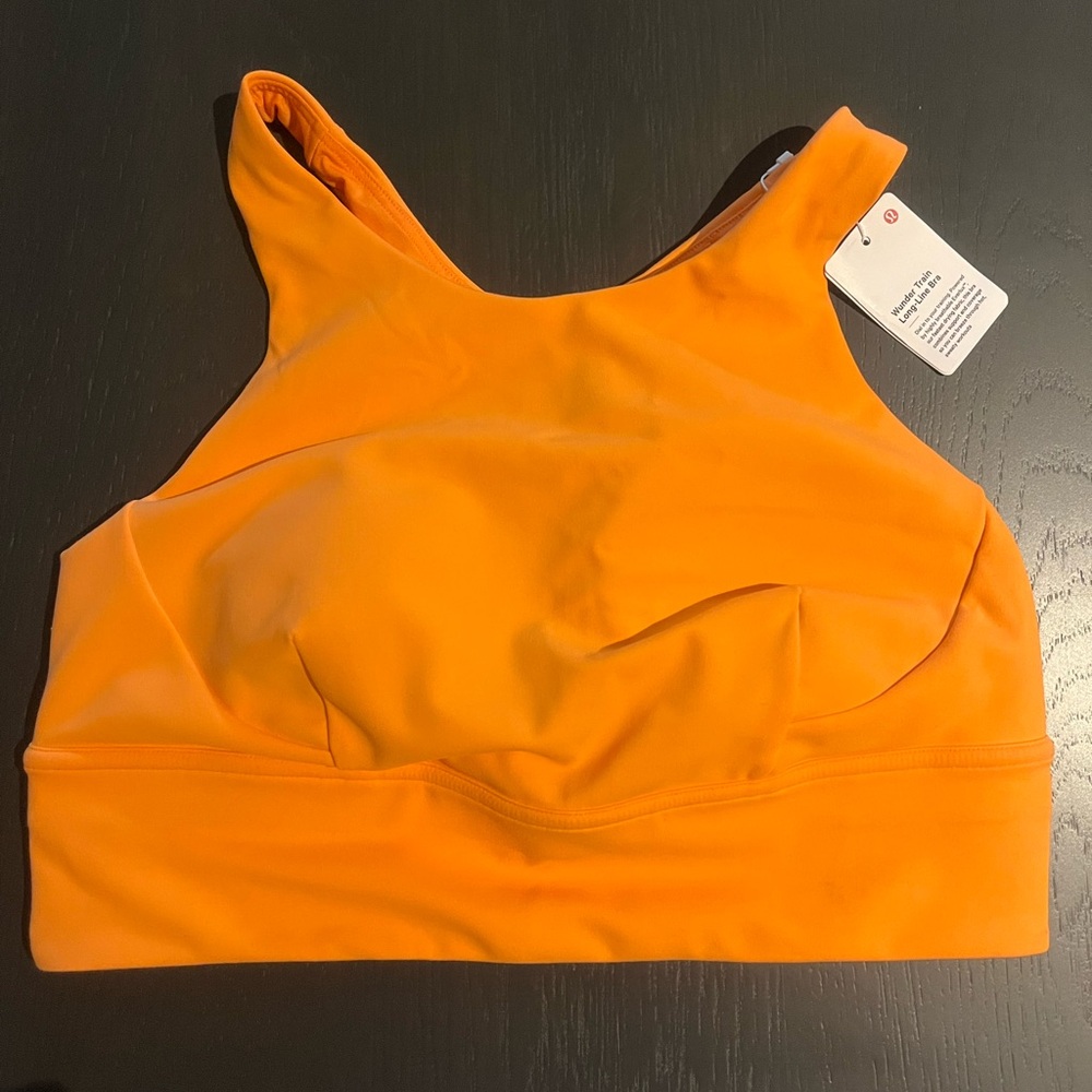 Lululemon Athletica Orange Wunder Train Longline Sports Bra